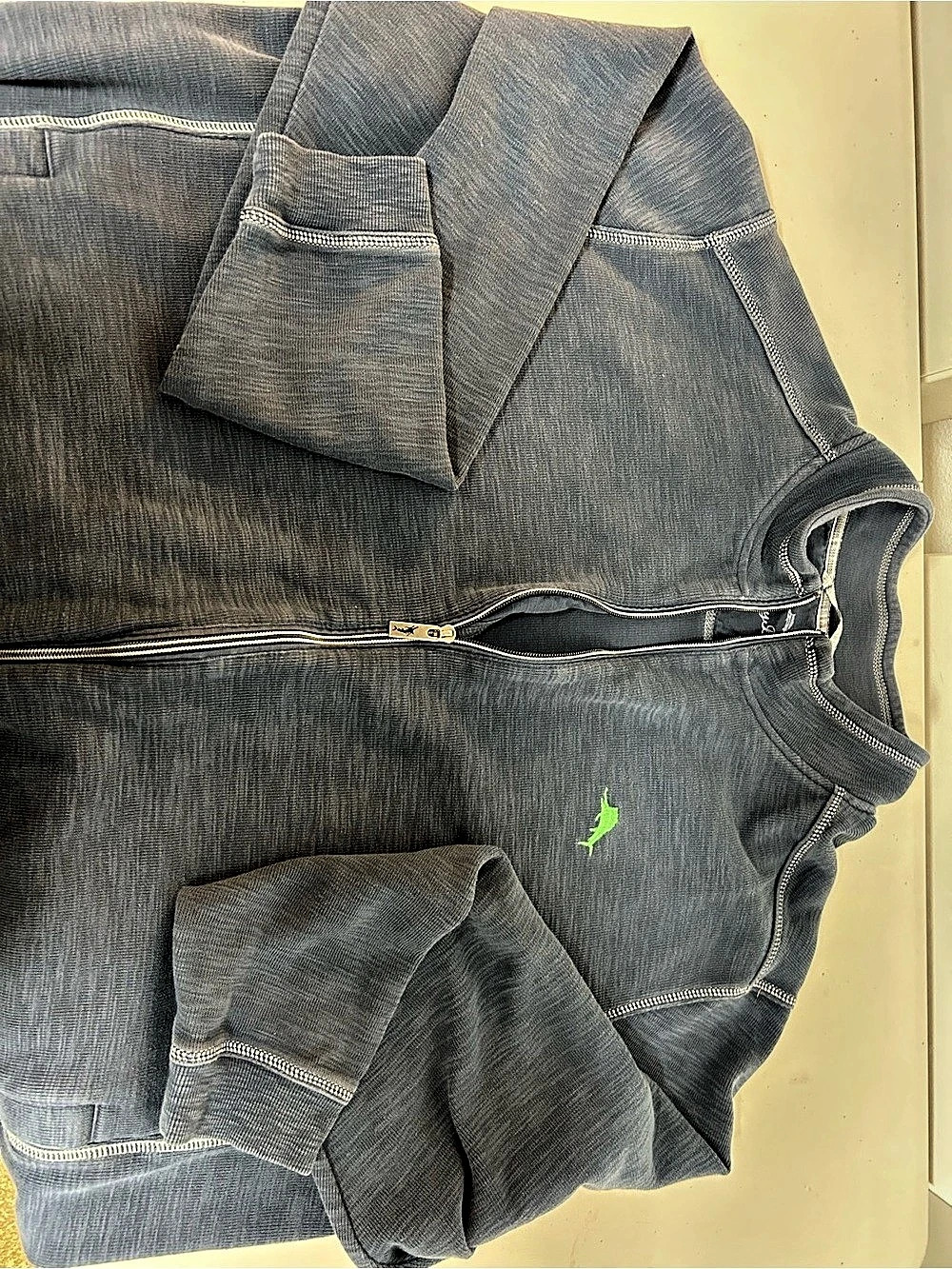Tommy Bahama Men’s 3XL Full Zip Jacket Blue Gray Contrast Stitching